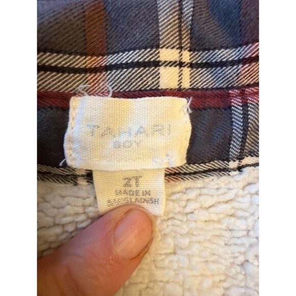 Toddler Plaid Flannel JacketSherpa Lining & Zipper Closure Size 2T Tahari - Picture 2 of 5